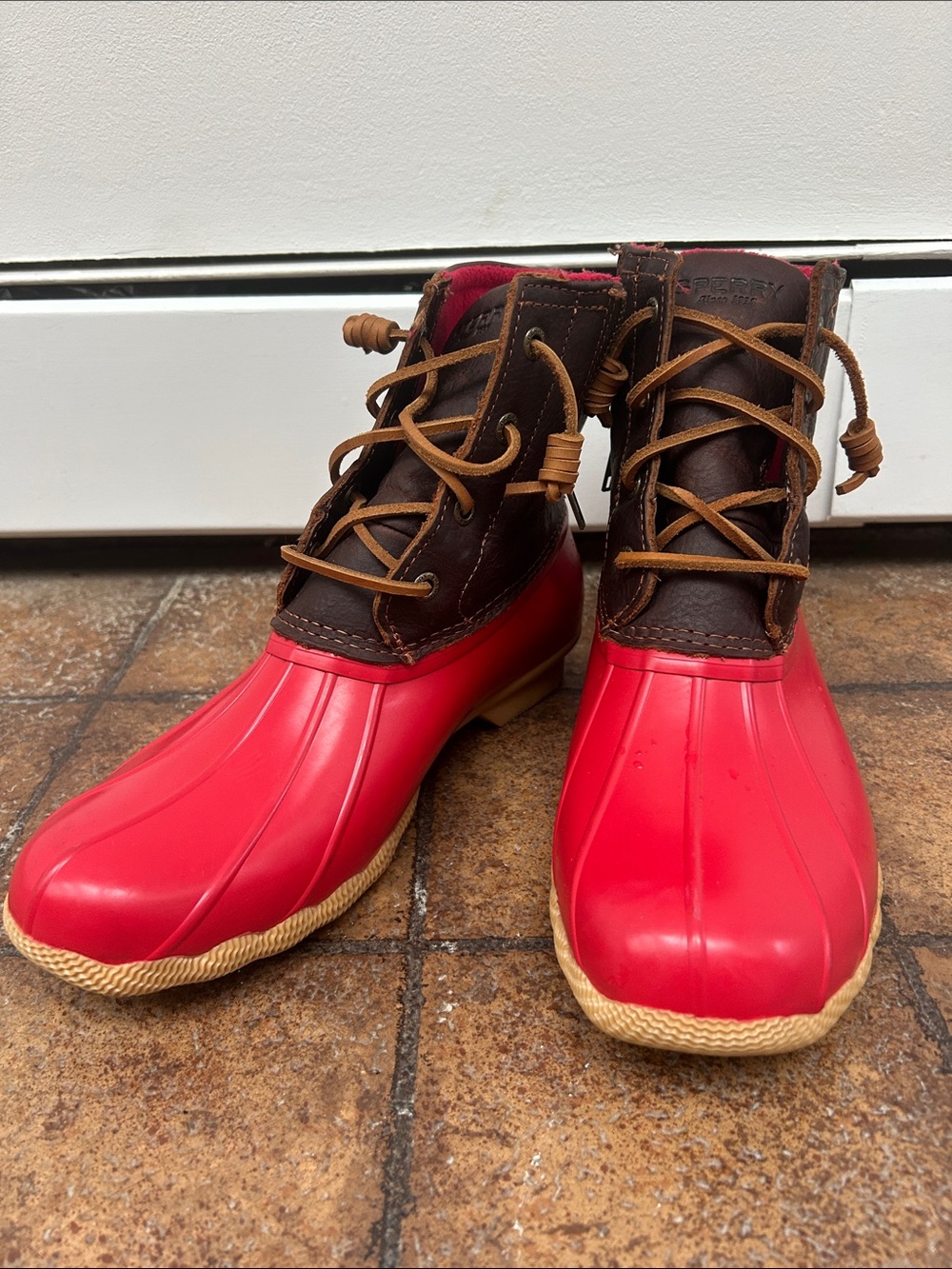 Sperry Women's Red Lined Leather Boot
